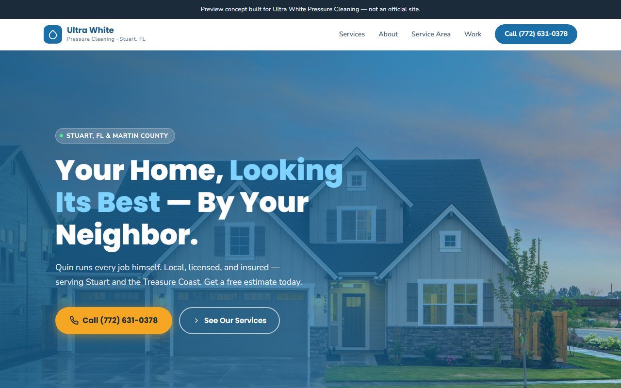 Ultra White — pressure-washing preview site